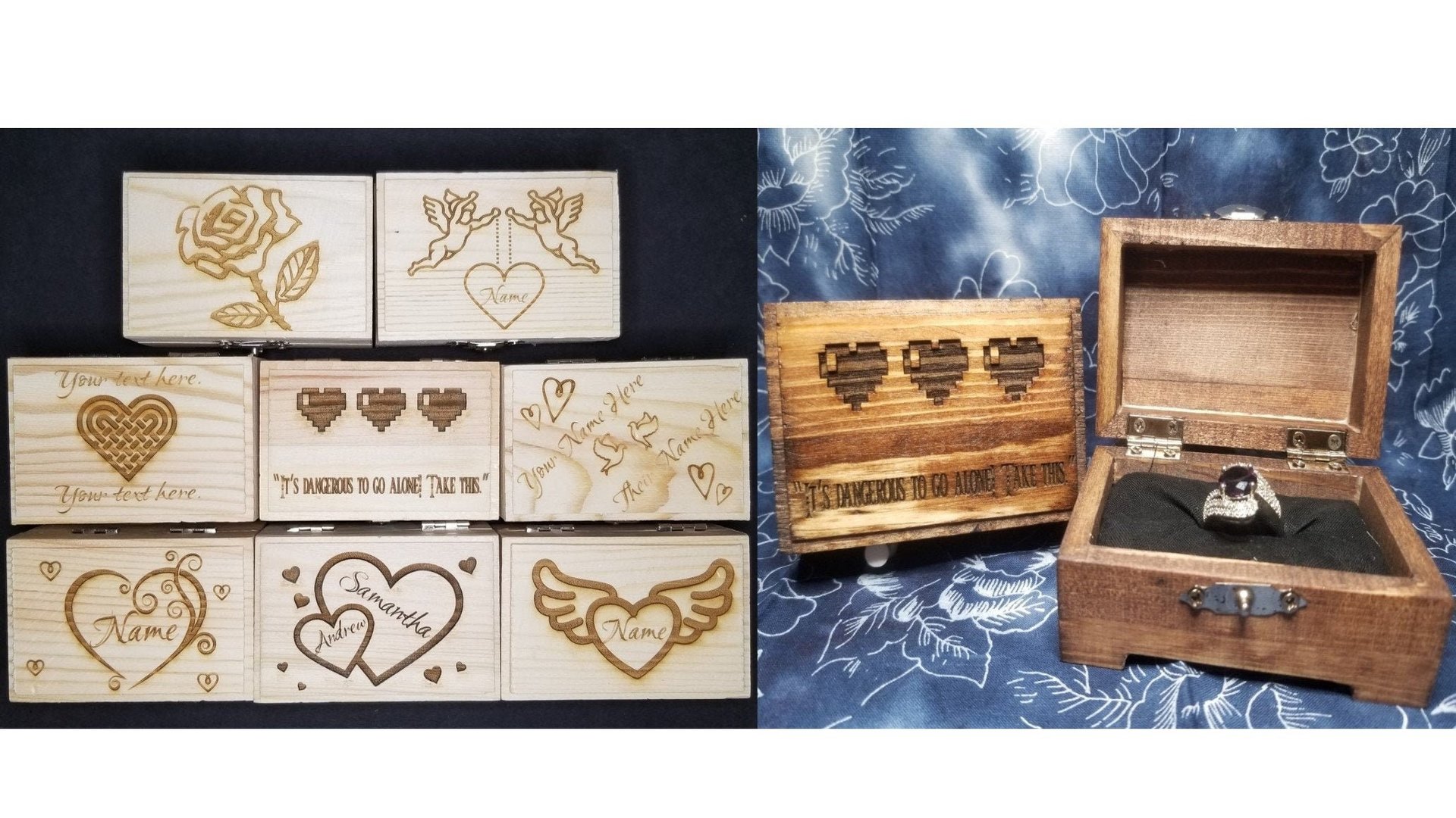 Customizable Small Wooden Boxes/ Ring Box